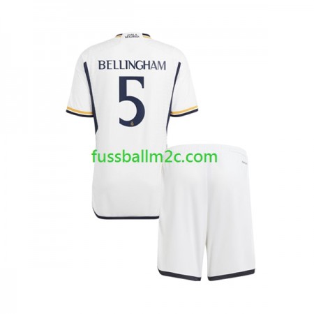 Fußballtrikots Real Madrid Jude Bellingham 5 Kinder Heim Trikotsatz 2023-2024